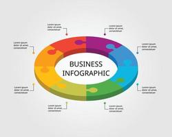 Jigsaw template for infographic for presentation for 8 element vector