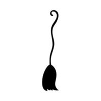 Witch brooms isolated on white background. Halloween decorative element. Vector illustration for any design.