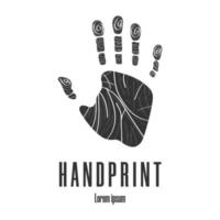 Human palm. Handprint icon. Logo, emblem. Clean and modern vector illustration for design, web.