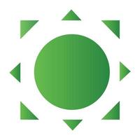 Green sun icon isolated on white background. Environment concept. Vector illustration for any design.