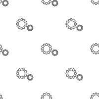 Seamless pattern with gear icon on white background. Settings symbol. Outline style. Vector illustration for design, web, wrapping paper, fabric, wallpaper