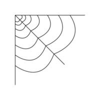 cuarto tela de araña aislado sobre fondo blanco. elemento de telaraña de halloween. estilo de línea de telaraña. ilustración vectorial para cualquier diseño. vector