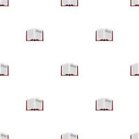 Seamless pattern with red books on white background. Vector illustration.