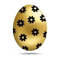 Vector Easter Golden Egg isolated on white background. Colorful Egg with Dots Pattern. Realistic Style. For Greeting Cards, Invitations. Vector illustration for Your Design, Web.