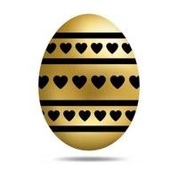 Vector Easter Golden Egg isolated on white background. Colorful Egg with Dots Pattern. Realistic Style. For Greeting Cards, Invitations. Vector illustration for Your Design, Web.