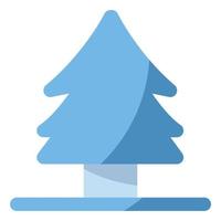Snow Themed Flat Style Christmas Tree Icon vector