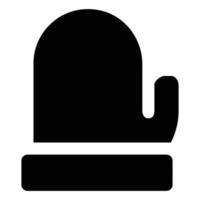 Snow Themed Solid Style Winter Glove Icon vector