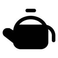 Snow Themed Solid Style Teapot Icon vector