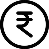 Money Themed Line Style Rupee Icon vector