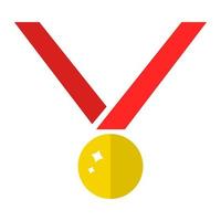 Vector Golden Medal Icon isolated on white background. Flat Gold Award of Winner. First Place, Number One. Vector illustration for Your Design.