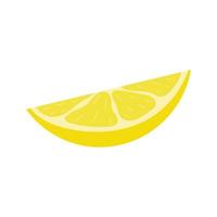 Fresh slice of lemon isolated on white background. Organic fruit. Cartoon style. Vector illustration for any design