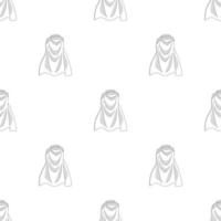 Seamless pattern with cartoon cloak on white background. White cape. Vector illustration.