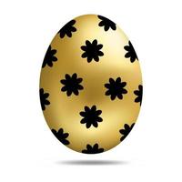 Vector Easter Golden Egg isolated on white background. Colorful Egg with Dots Pattern. Realistic Style. For Greeting Cards, Invitations. Vector illustration for Your Design, Web.