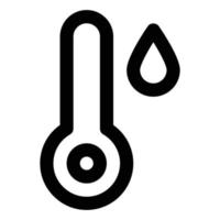 icono de temperatura de estilo de línea temática de nieve vector