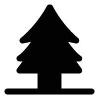 Snow Themed Solid Style Christmas Tree Icon vector