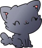 gradient cartoon cute kawaii fluffy cat vector