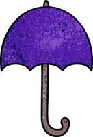 retro grunge texture cartoon open umbrella vector