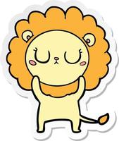 sticker of a cartoon lion vector