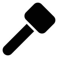 Construction Themed Solid Style Hammer Icon vector