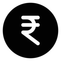 Money Themed Solid Style Rupee Icon vector