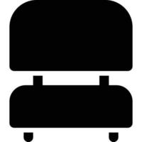 icono de silla de estilo sólido de tema de computadora y hardware vector