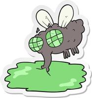 sticker of a cartoon gross fly vector