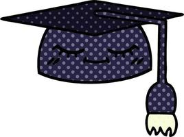 sombrero de graduación de dibujos animados de estilo cómic vector