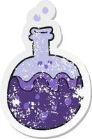 retro distressed sticker of a cartoon magic potion vector
