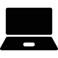 Computer and Hardware Theme Solid Style Laptop Icon vector