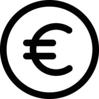 Money Themed Line Style Euro Icon vector