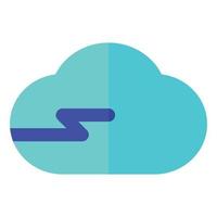 icono de nube de estilo plano de tema de computadora y hardware vector