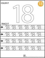 Handwriting Numbers tracing pages for writing numbers Learning numbers, Numbers tracing worksheet for kindergarten vector