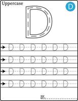 ALPHABET TRACING LETTERS STEP BY STEP A-Z Write the letter Alphabet Writing lesson for children vector