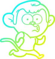 cold gradient line drawing cartoon hooting monkey vector