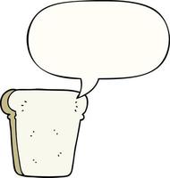 cartoon slice of bread and speech bubble vector