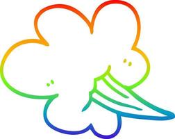 dibujo de línea de gradiente de arco iris nube de silbido de dibujos animados vector