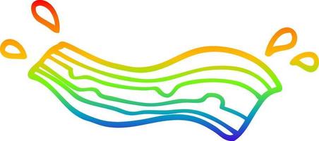 rainbow gradient line drawing cartoon bacon vector