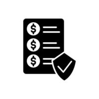 document with shield and checkmark icon vector