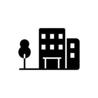 building with a tree icon vector