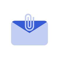 envelope with paper clip, email attachment icon vector