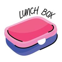 A handy doodle sticker of lunch box vector