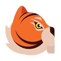 chinese tiger profile head vector