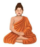 buddha in lotus position vector