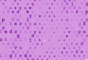 Light purple vector layout with latin alphabet.