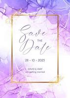 elegant save the date invitation design with hand painted background vector