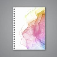 portada de cuaderno con diseño de tinta de alcohol pintado a mano vector