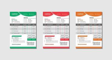 Professional business invoice template design vector