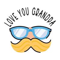 An icon of hipster glasses with moustache vector