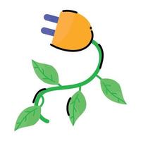 una pegatina de doodle personalizable de energía ecológica vector