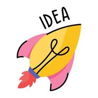 un icono de diseño plano de inicio de idea vector